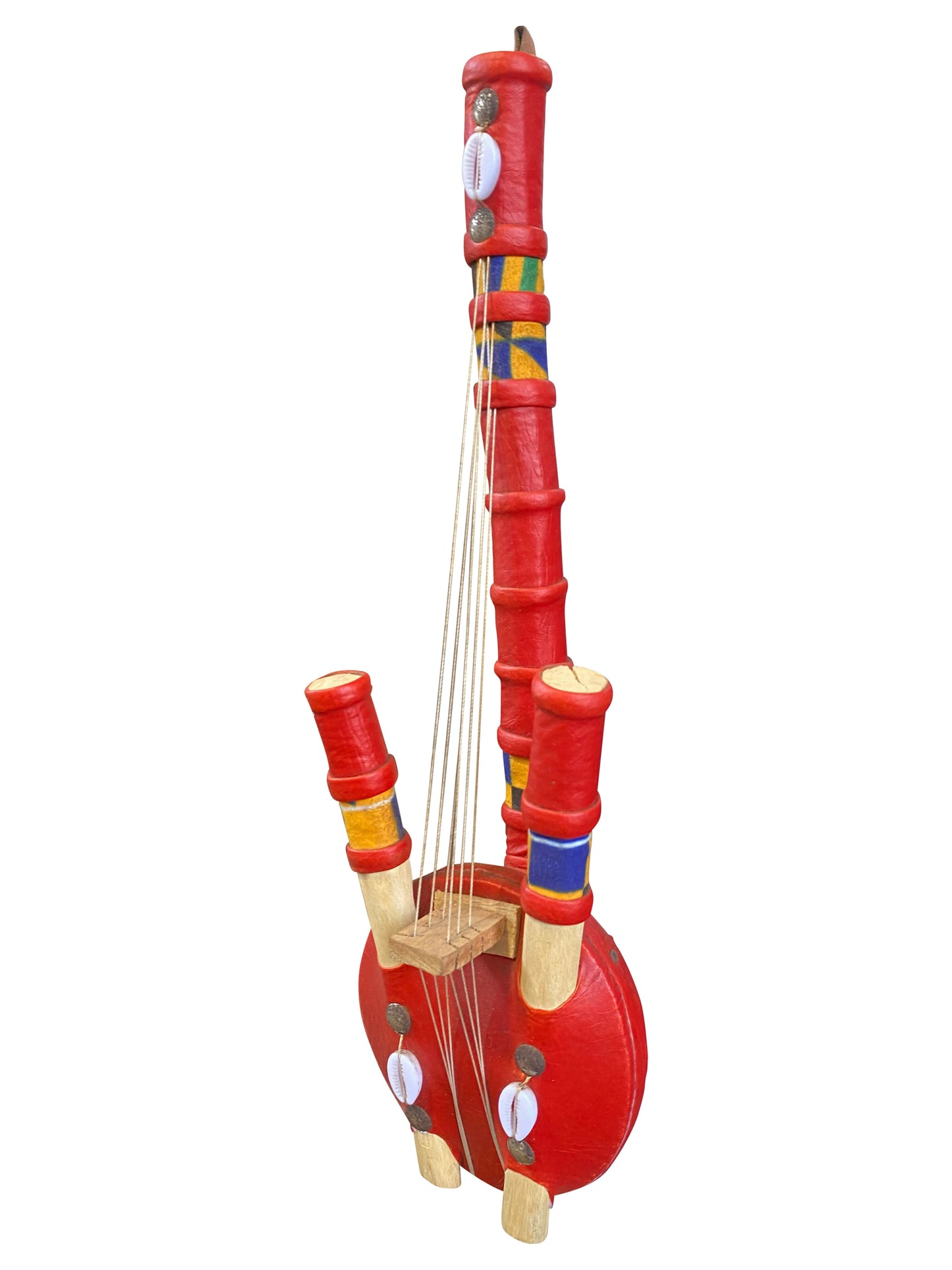 „Scarlet Spirit“ Handgefertigtes westafrikanisches Saiteninstrument aus Ghana