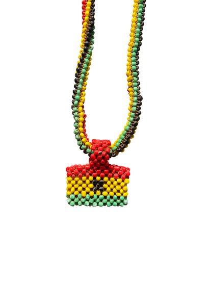 "Heritage Spirit" Handgefertigte Statement Kette aus Ghana in traditionellen Farben