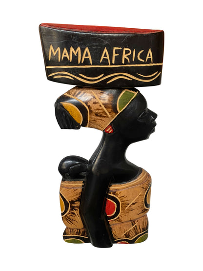 "Mama Africa" ​​hand-carved and hand-painted wooden figure from Ghana