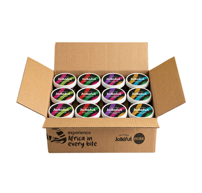 Jolloful Taste of Africa Family & Office Box (12 Becher) | Natürliche Westafrika-Gerichte im Sparpaket
