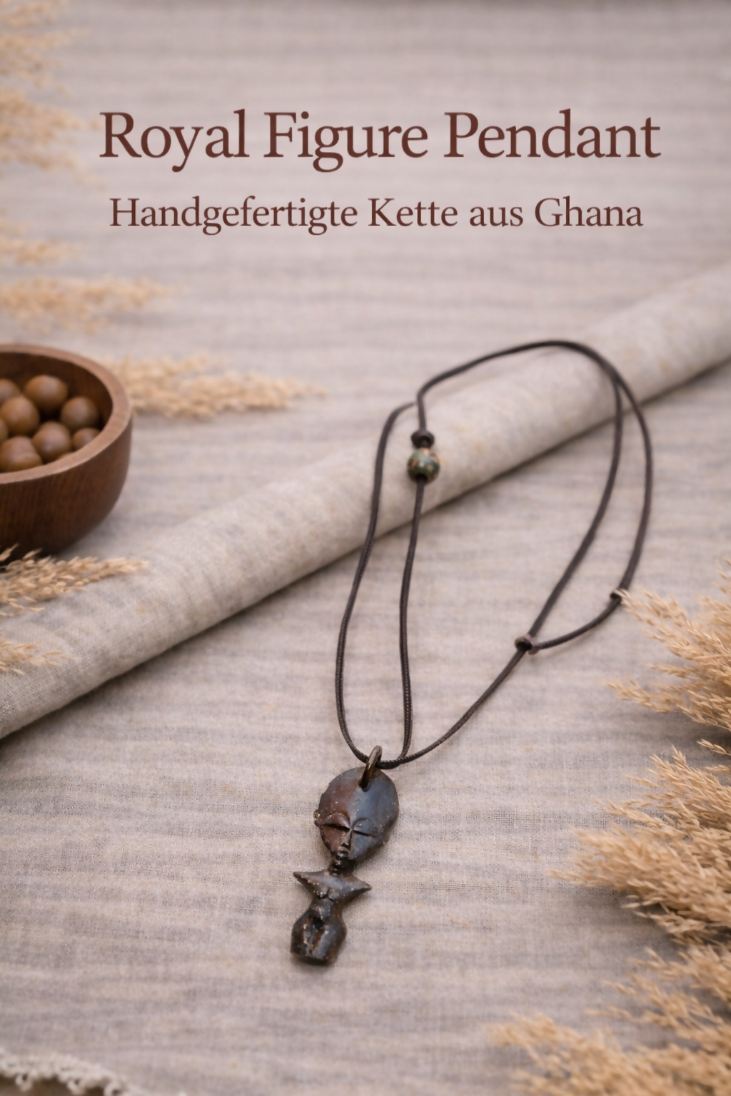 "Royal Figure Pendant" Handmade necklace from Ghana