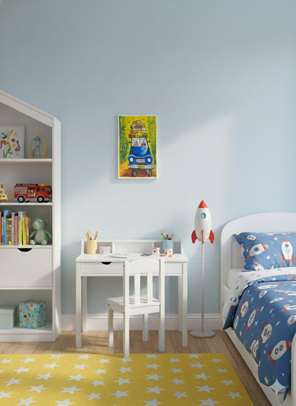 Time Will Tell Unterwegs mit Hoffnung Handgemalte Acrylkunst aus Ghana (50 × 69 cm)