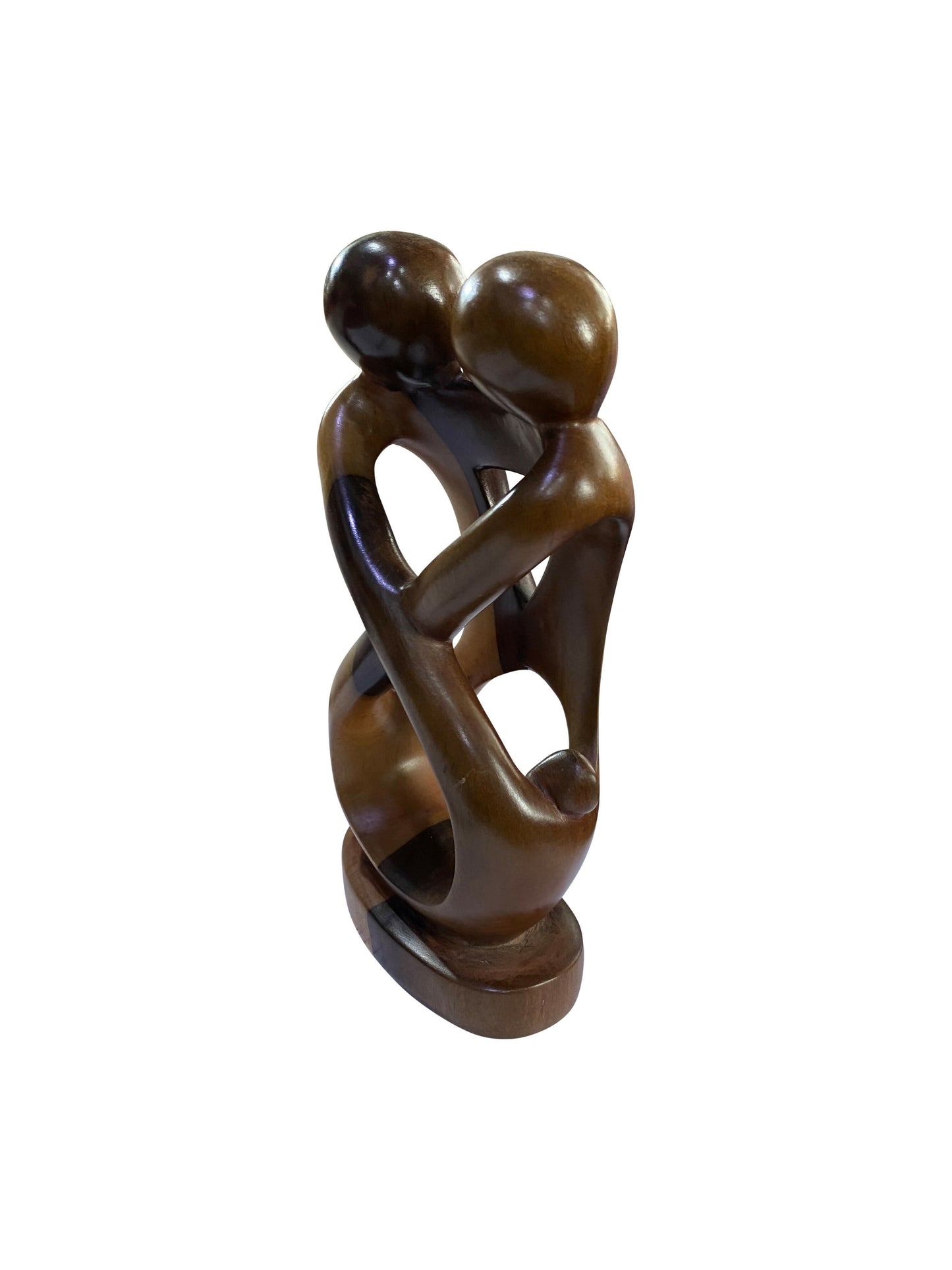 Roi et Reine – Sculpture en ébène sculptée à la main | Symbole d'amour, d'unité et de force (22 × 10 × 10 cm)