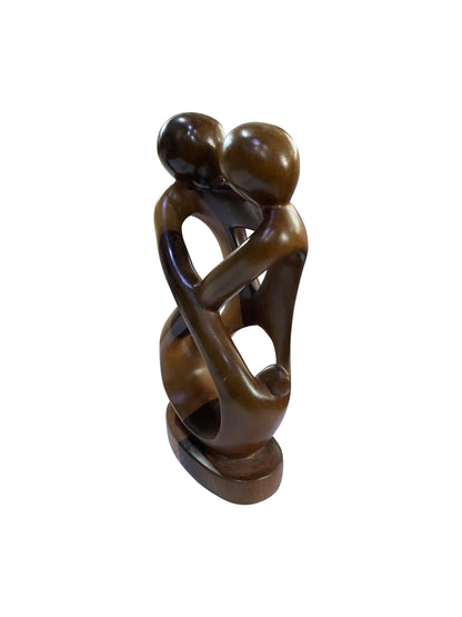Roi et Reine – Sculpture en ébène sculptée à la main | Symbole d'amour, d'unité et de force (22 × 10 × 10 cm)
