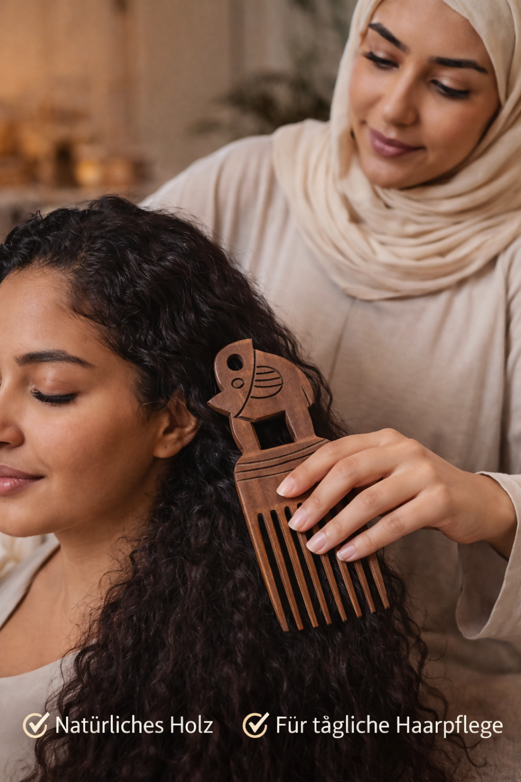 „Elephant Heritage“ Handgeschnitzter Holzkamm aus Ghana