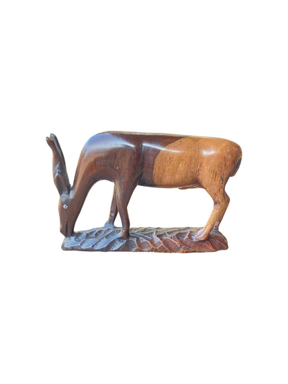 Elegante Antilopen-Skulptur aus Ebenholz – Handgeschnitztes Unikat aus Ghana | 22 × 4 × 14 cm, Samuel
