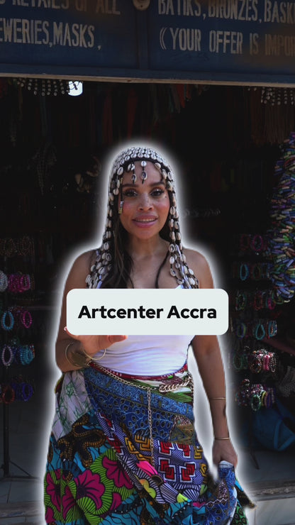 Collier coloré avec perles de verre recyclé et bois africain