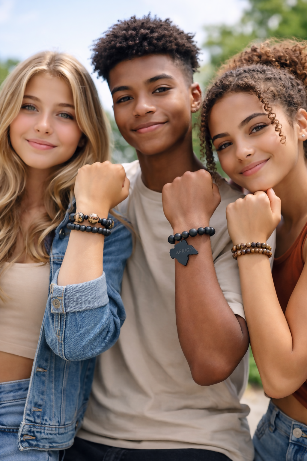 „Safari Noir“ Handgemachtes Armband-Set