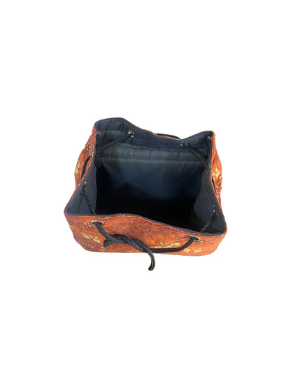 „Sahara Brown“ Unisex Rucksack aus echtem Leder und Jute Ghana Handmade