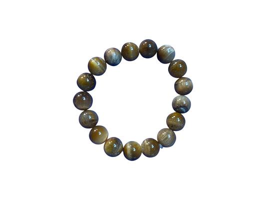 Klassisches Tigerauge-Armband mit runden Perlen