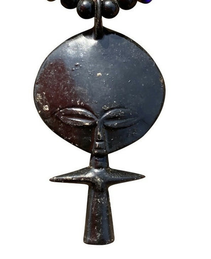 "Adinkra Cross Pendant" wooden bead necklace from Ghana