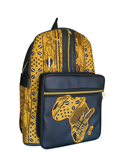 Golden Earth Africa Rucksack Handgefertigt in Ghana mit edlen Erdtönen