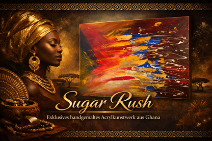 "Sugar Rush" Exklusives handgemaltes Acrylkunstwerk aus Ghana