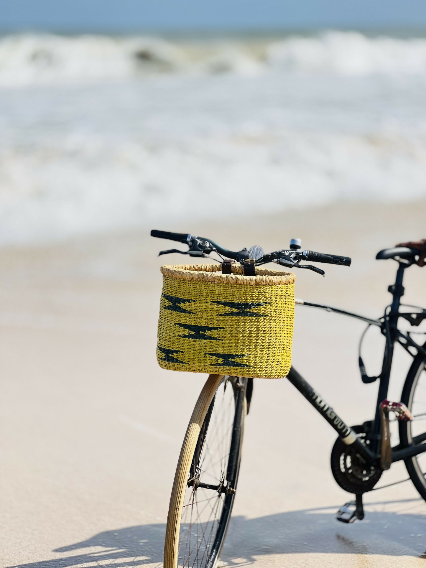 Handlebar bike basket, basket for bicycle, handmade bike basket, African bike basket, woven bike basket