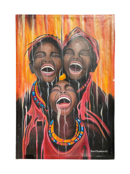 Pure Joy – Original Acrylgemälde auf Leinwand | Lachende Kinder und Lebensfreude (117 × 81 cm), Michael