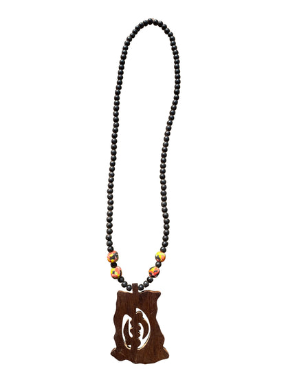 „Ghana Spirit Pendant“ Handgefertigte Holzperlenkette aus Ghana
