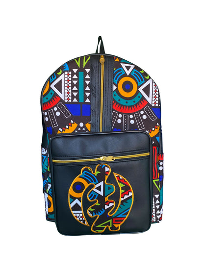 Vibrant Heritage Rucksack Mehrfarbiges Design & Ghana Handarbeit