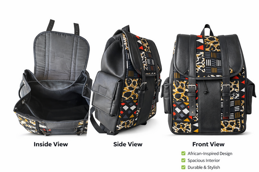Urban Heritage Rucksack/ Afrikanisch inspiriertes Design aus Ghana 40 × 38 × 14 cm