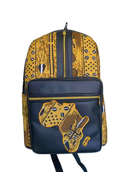 Golden Earth Africa Rucksack Handgefertigt in Ghana mit edlen Erdtönen