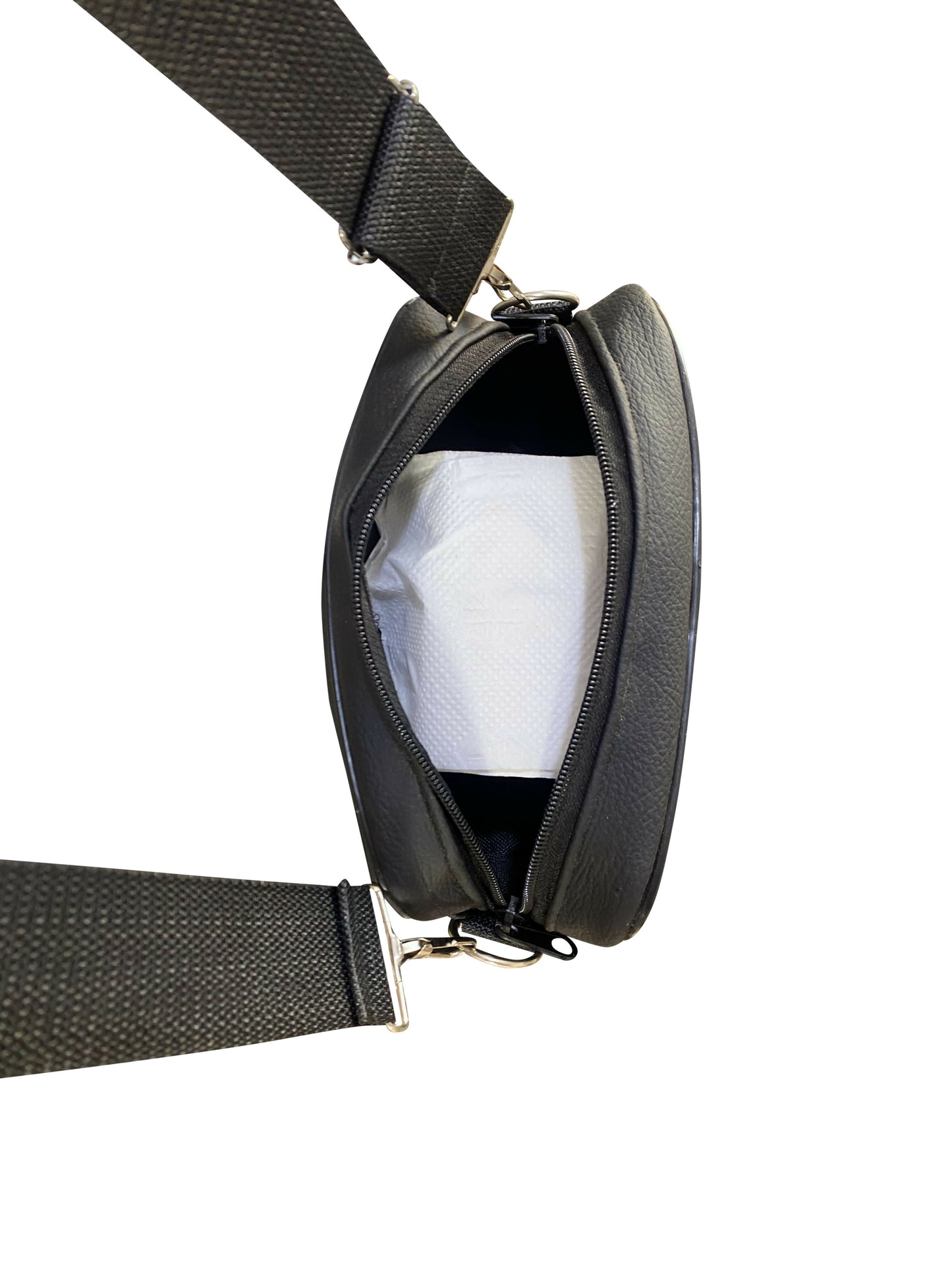 Handgefertigte Crossbody-Tasche aus Ghana Afro Muster in Rot & Naturweiß Leder & Baumwolle Unisex Schultertasche 22×14×8 cm