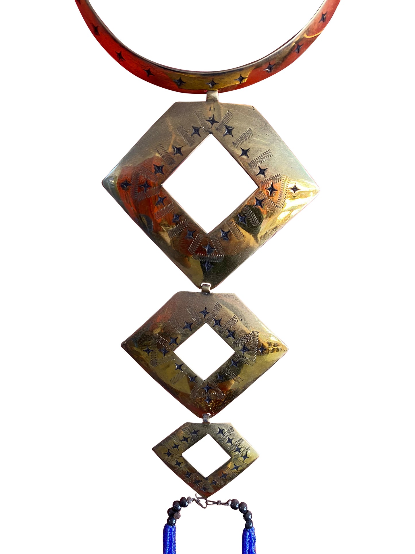 Handgemachte Kette aus Bronze mit Hexagon-Design