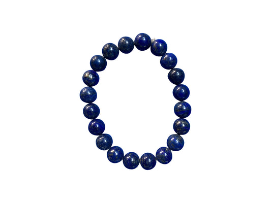Intensiv blaues Lapislazuli-Armband mit runden Perlen
